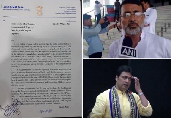 Massive Corruption under Biplab Deb's Ration Distribution Programme : Commodities prices are Higher than Market Rates, Quality is Questionable : BJP MLA Asish Saha Wrote to Chief Secretary 